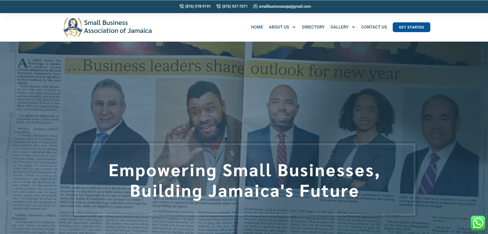 Small Business Association of Jamaica membership website