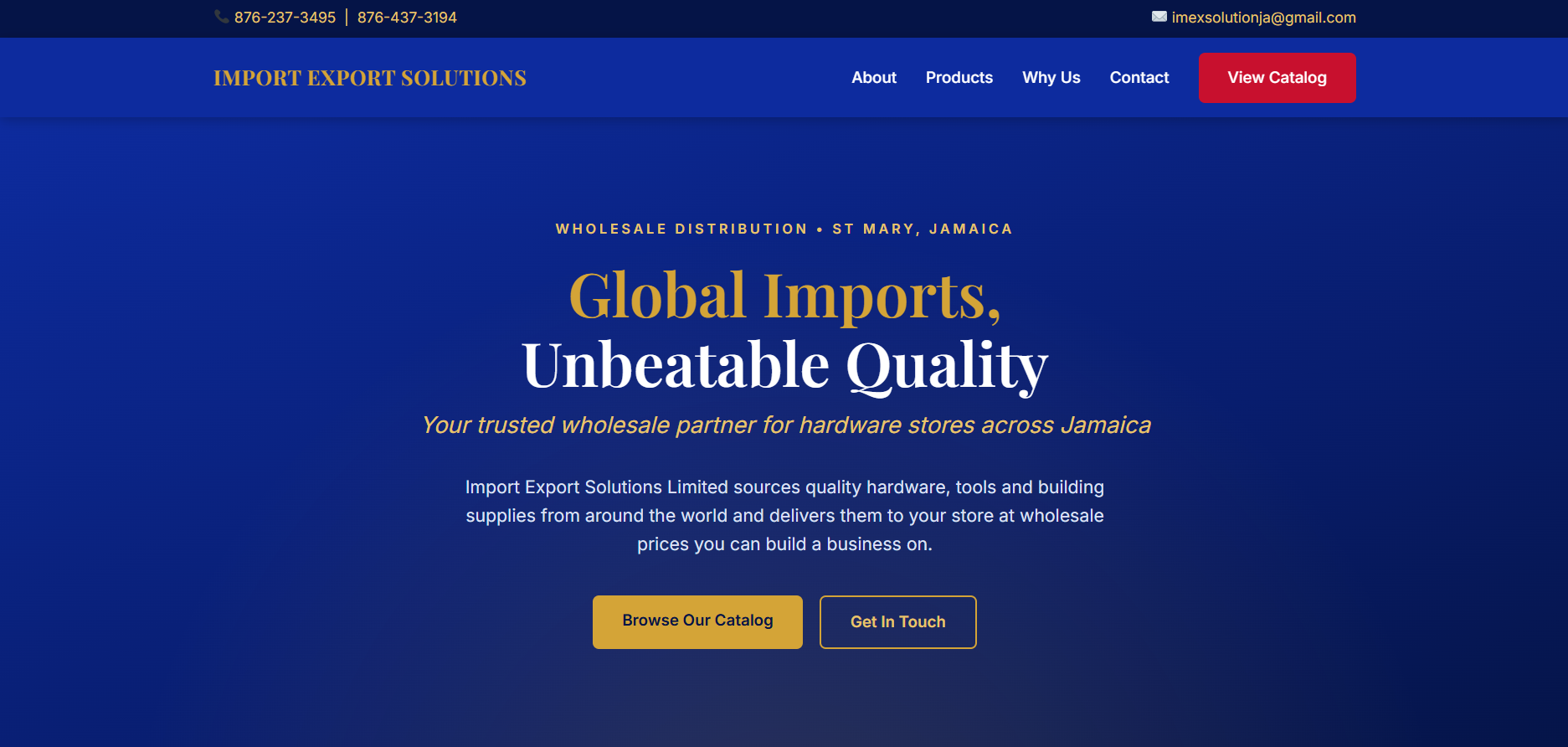 Import Export Solutions Limited product catalogue