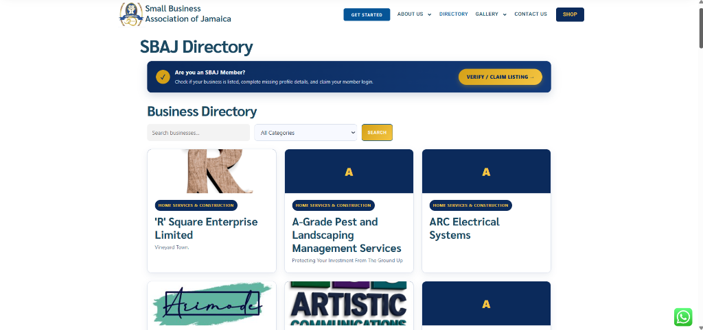 Small Business Association of Jamaica member directory