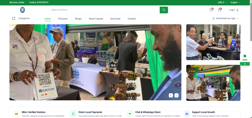 Small Business Association of Jamaica marketplace shop